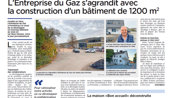 Un nouvel élan pour l’Entreprise du Gaz SA